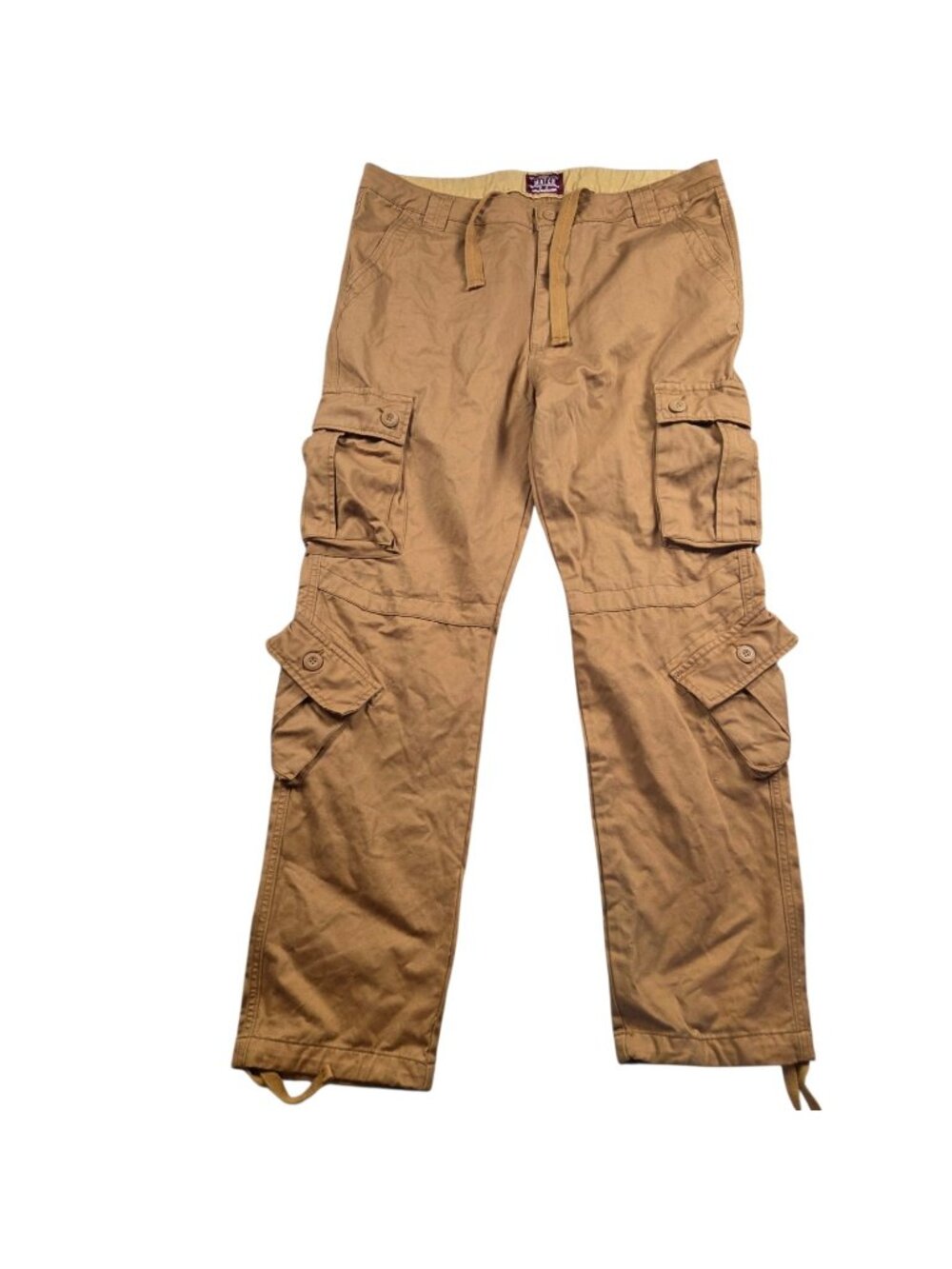 Matchstick Pants Mens 40x32 Brown Cargo Straight Utility Adjustable